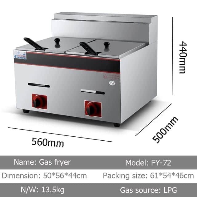 Commercial Gas Fryer Double Tank - Image 2